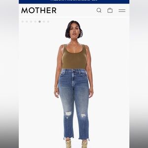 MOTHER Blue Cropped Jeans